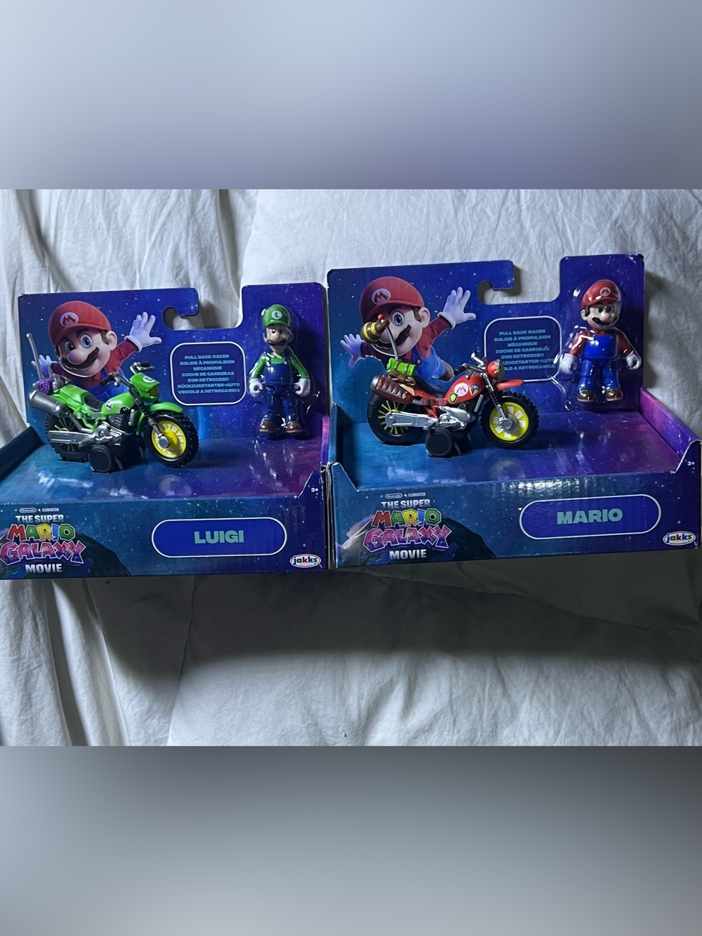 Super Mario Galaxy Movie Mario & Luigi 2.5” Pull Back Racer And Figure Set